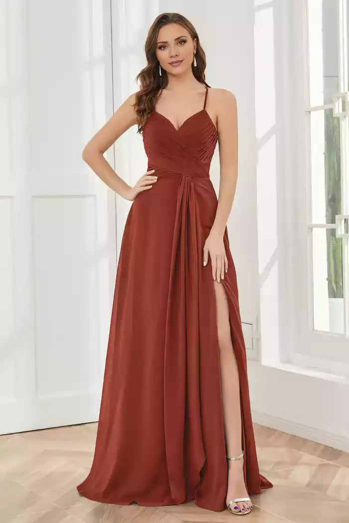 Spaghetti Straps Split Chiffon Bridesmaid Dresses Bridesmaid Dresses