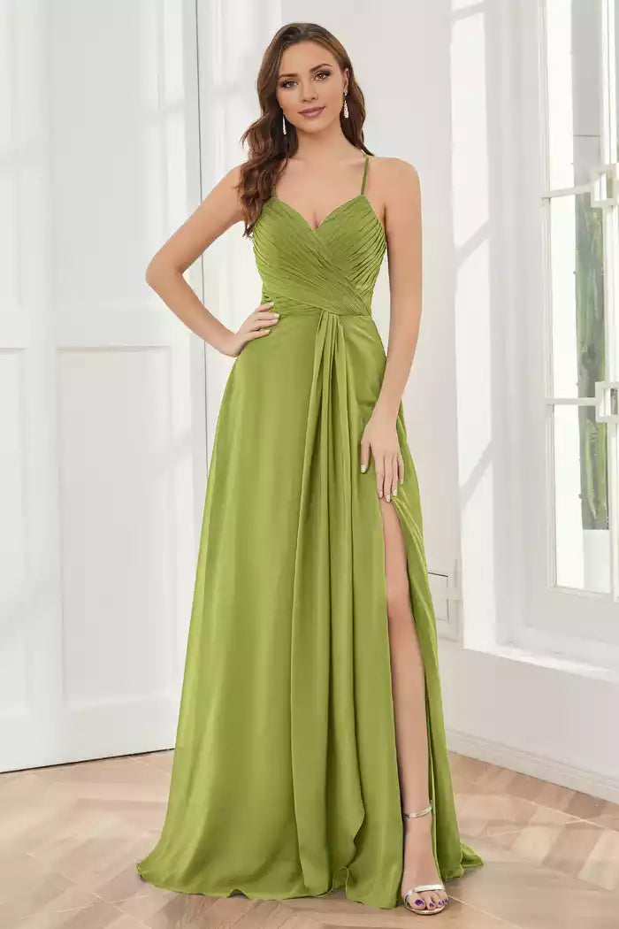 Spaghetti Straps Split Chiffon Bridesmaid Dresses Bridesmaid Dresses