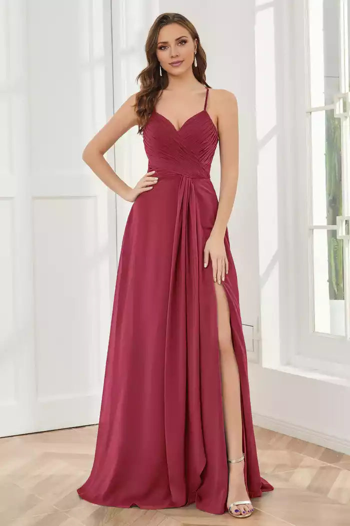 Spaghetti Straps Split Chiffon Bridesmaid Dresses Bridesmaid Dresses