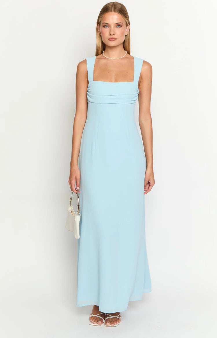 Square Neck Backless Maxi Dress Prom Dresses