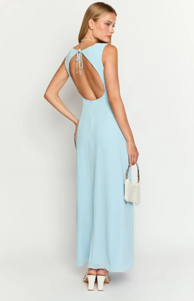 Square Neck Backless Maxi Dress Prom Dresses