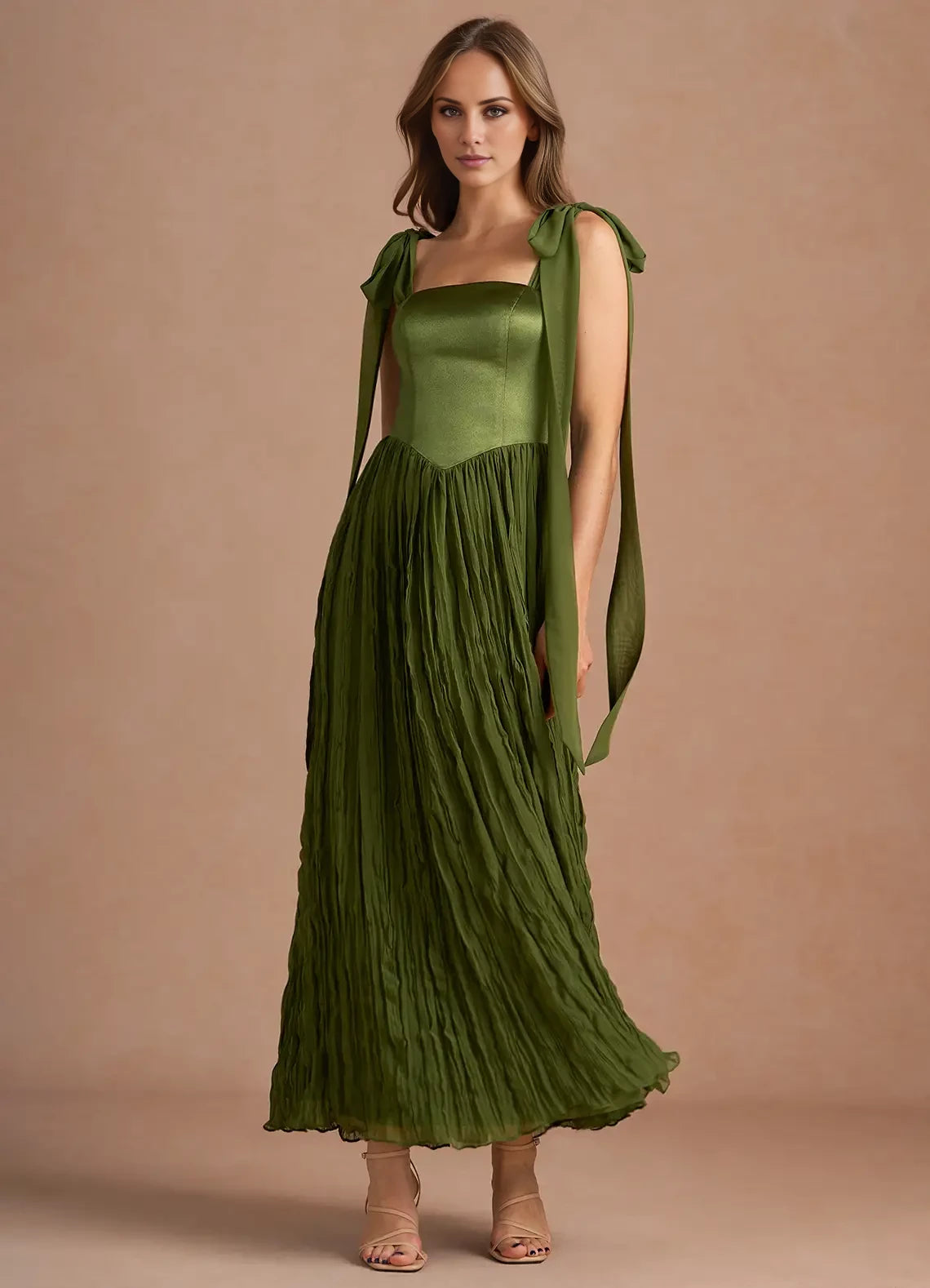 Square Neck Sleeveless Maxi Dress Evening Dresses
