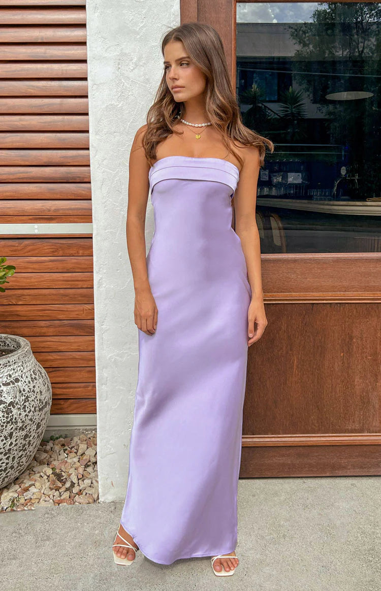 Strapless Backless Maxi Dress Prom Dresses