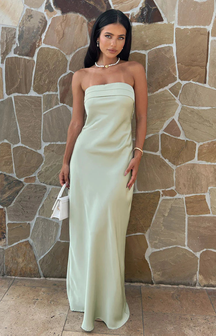 Strapless Backless Maxi Dress Prom Dresses