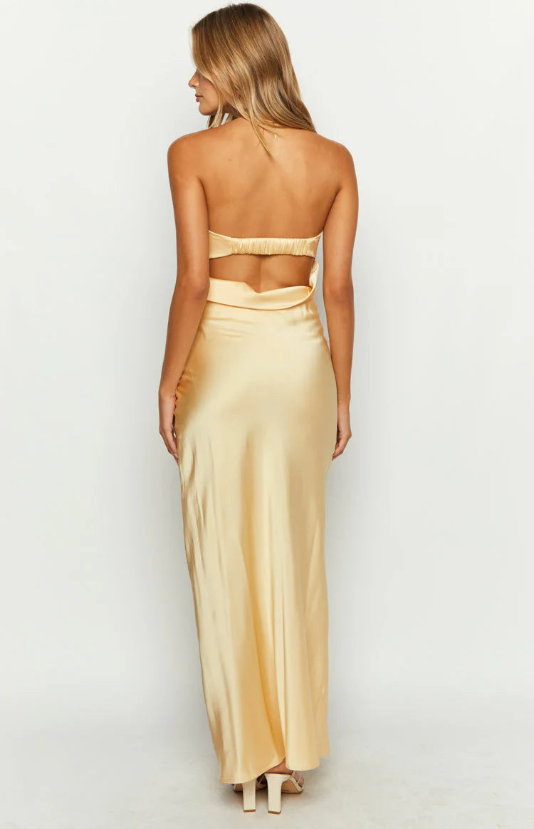 Strapless Backless Maxi Dress Prom Dresses
