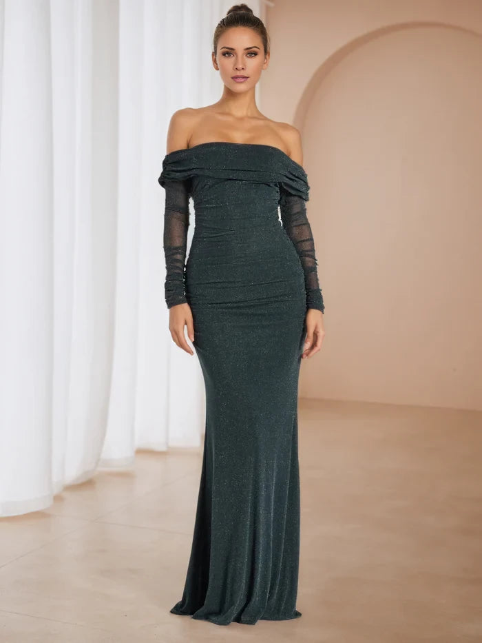 Strapless Floor Length Gunmetal Prom Dresses