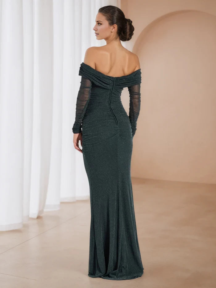 Strapless Floor Length Gunmetal Prom Dresses