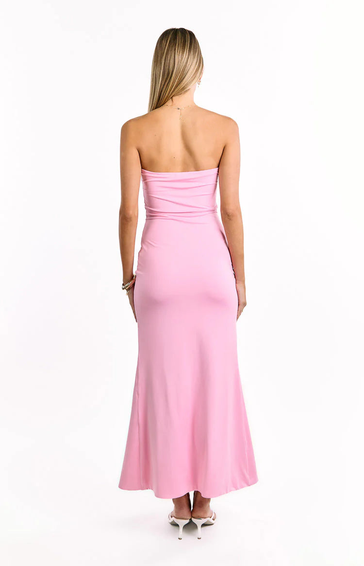 Strapless Split Fork Maxi Dress Prom Dresses