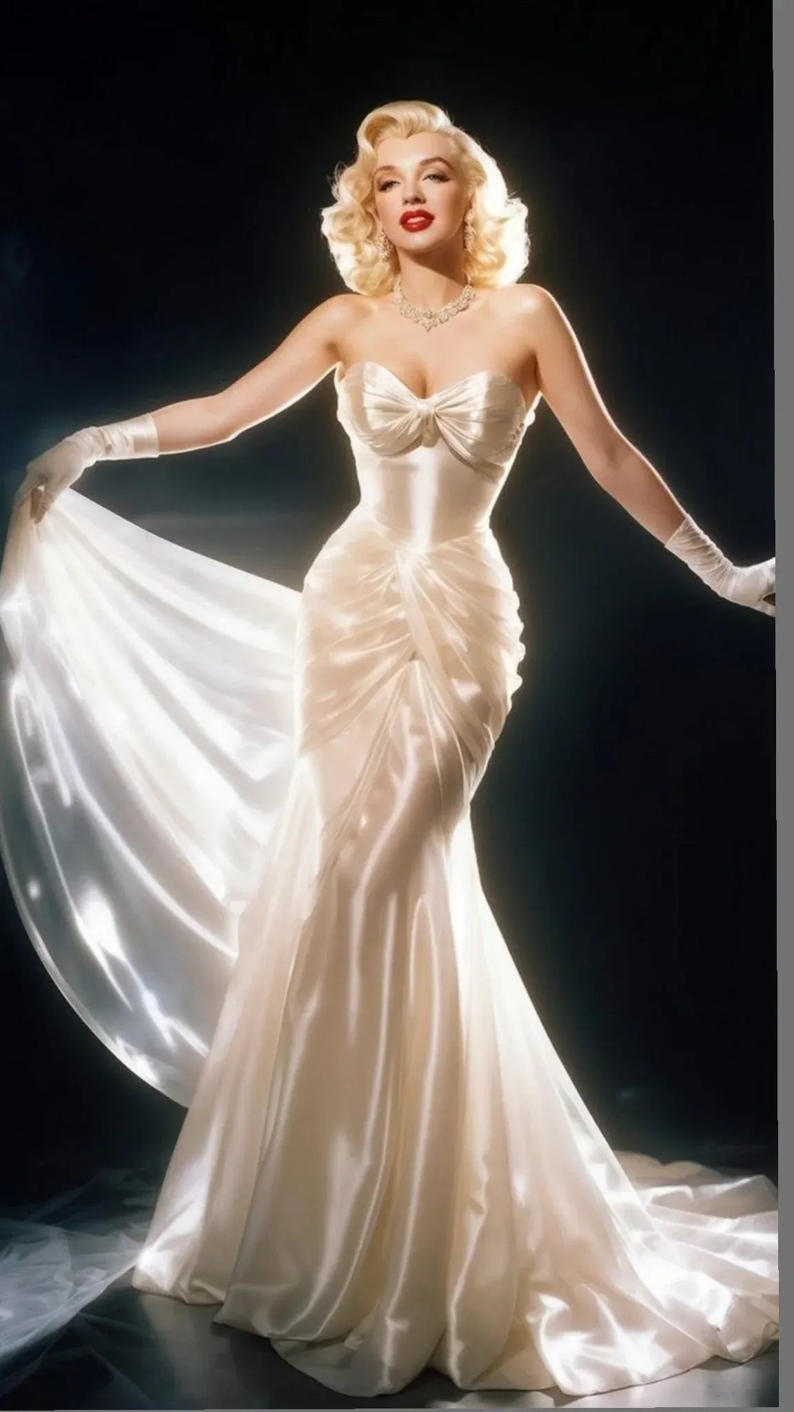 Strapless Sweetheart Neck Old Hollywood Evening Dress with Train