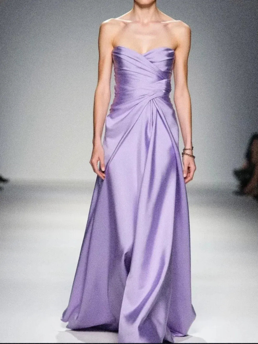 Strapless Sweetheart Neckline A-Line Dress with Ruched Bodice