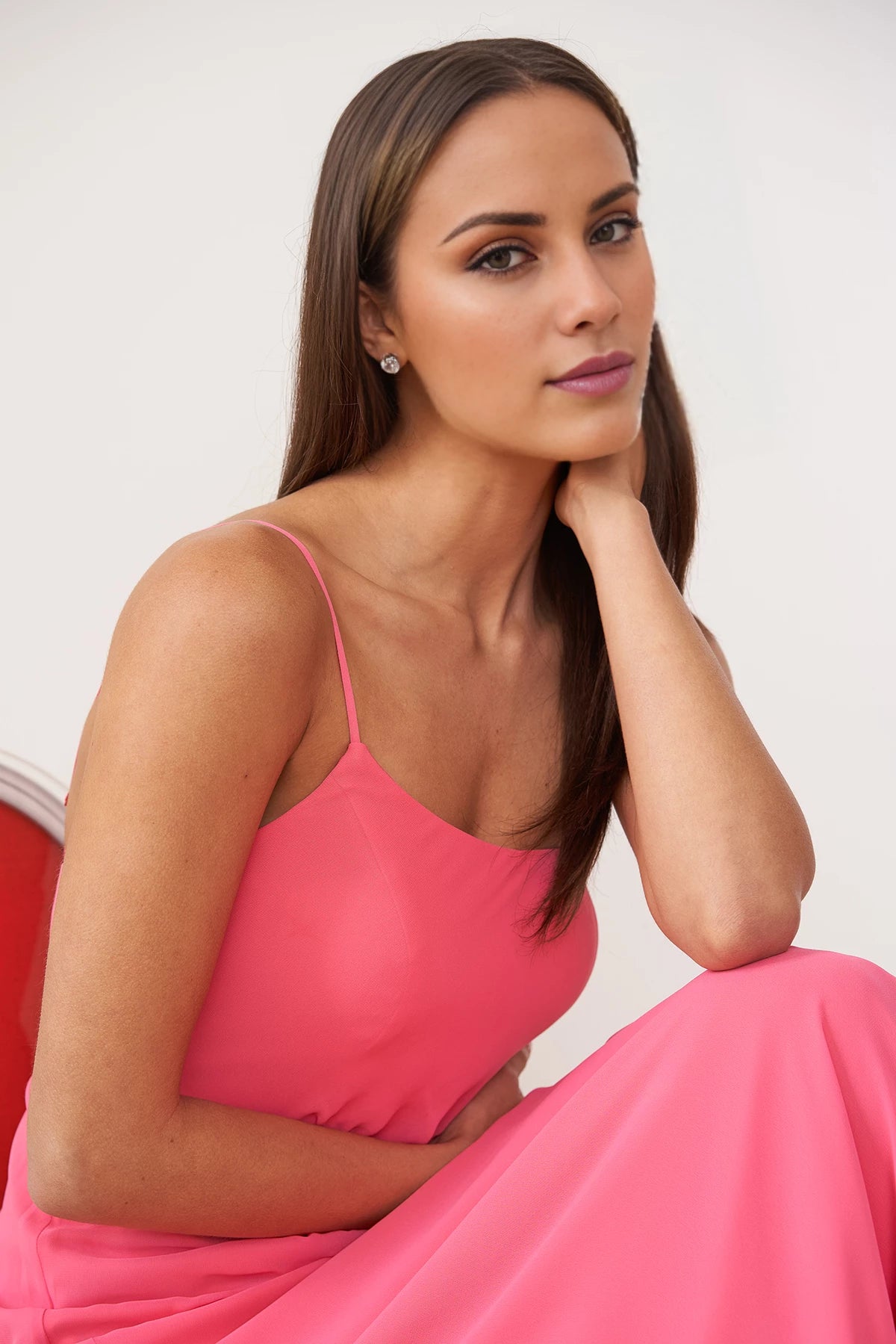 Stylish Poly Chiffon A-line Gown with Asymmetrical One Shoulder Neckline and Radiating Gathers Bridesmaid Dresses
