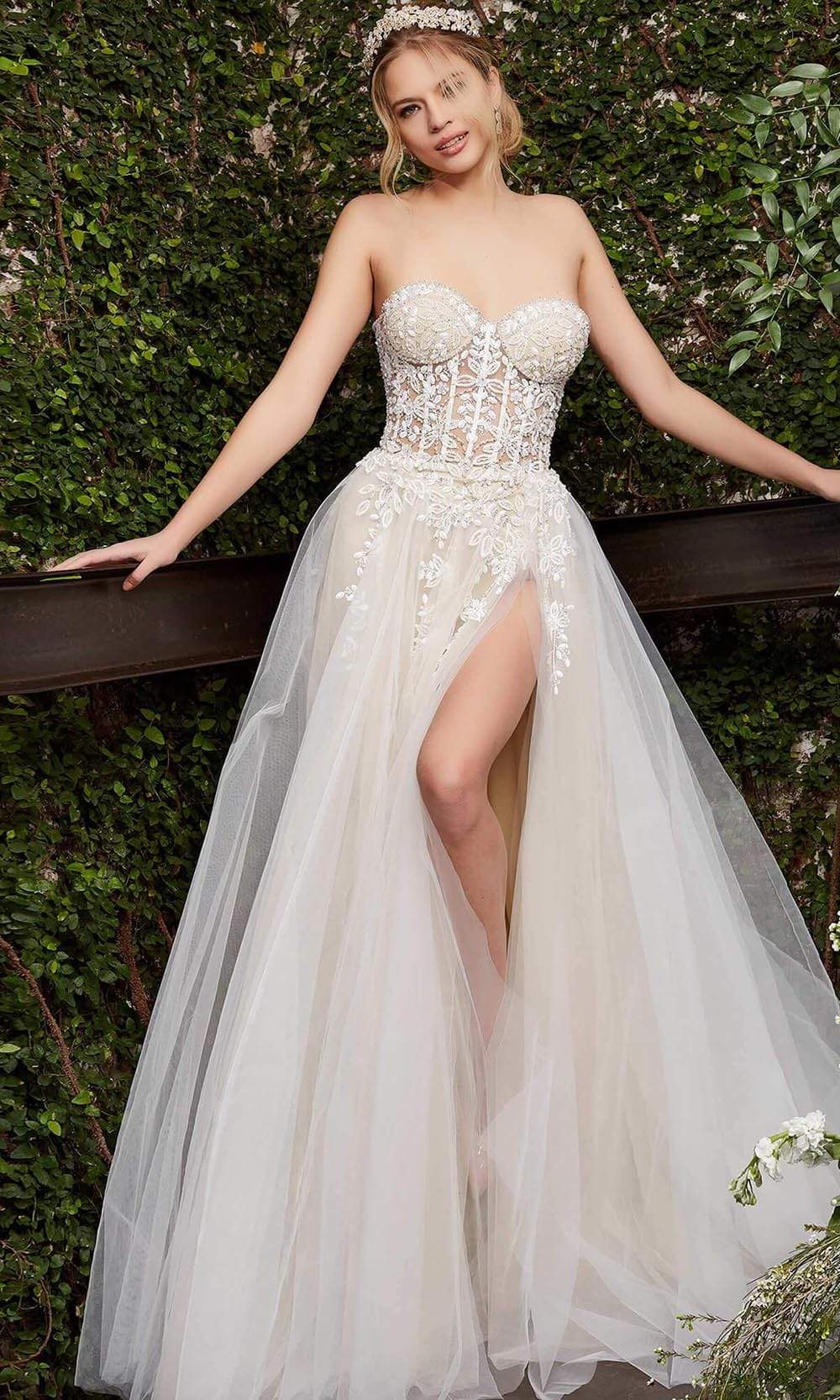 Sweetheart Corset Split Fork Bridal Gown Wedding Dress