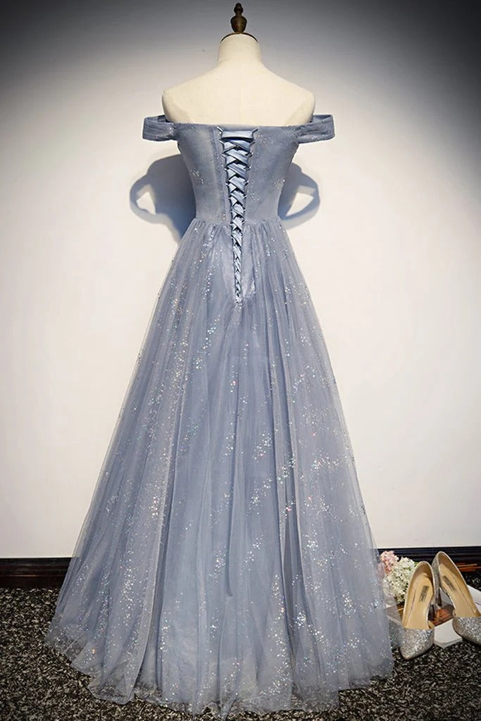 Sweetheart Neck Lace-Up Back Evening Dress with Crystal Accent & Maxi Length