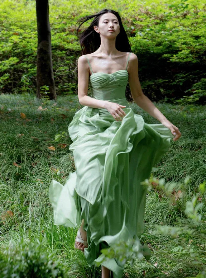 Sweetheart Neck Ruched Bodice Evening Gown with Ruffle Slit