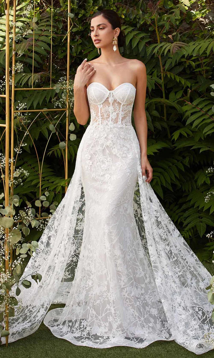 Sweetheart Neckline Gown With Overskirt Wedding Dresses