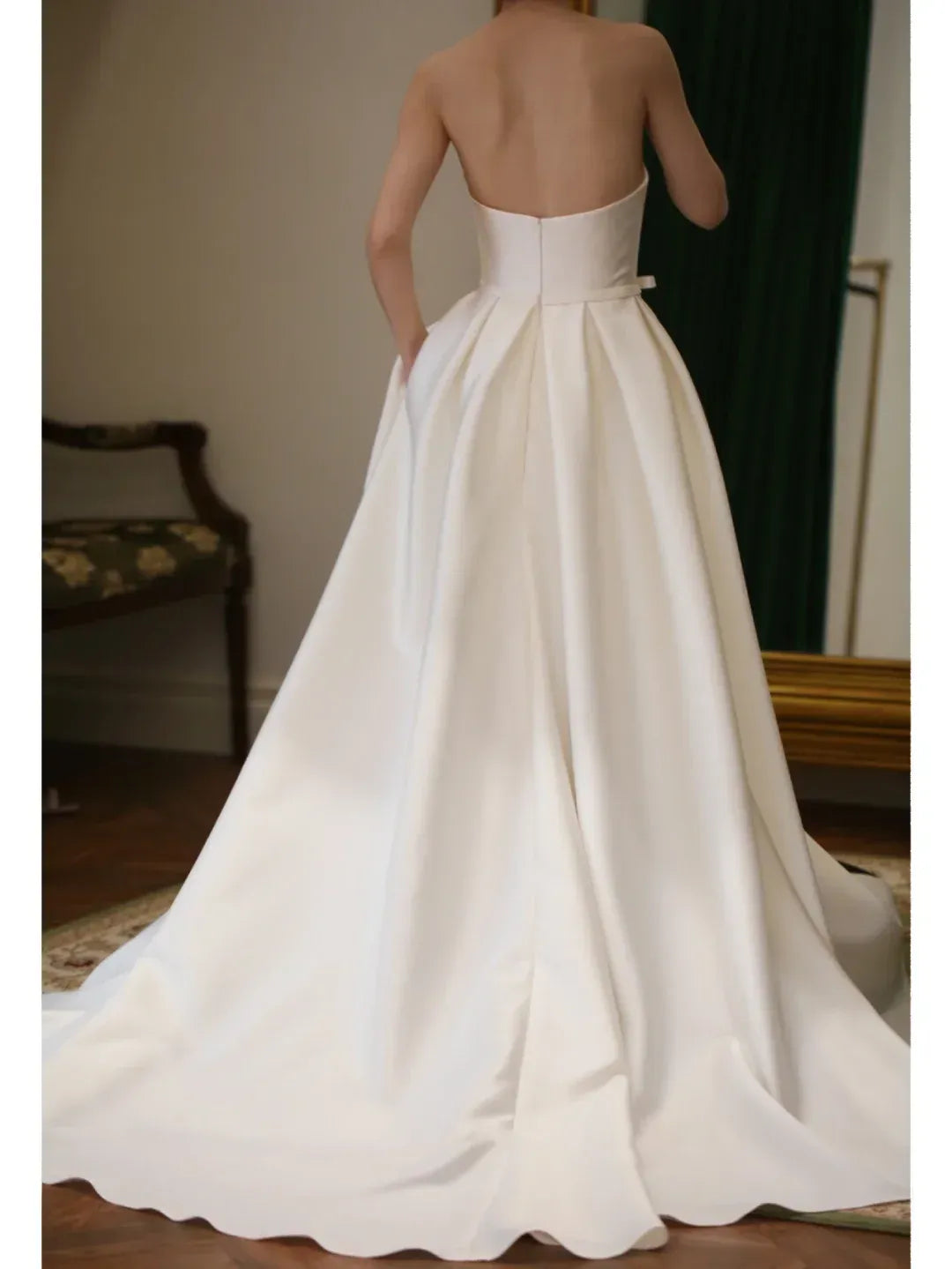 Timeless A-Line Strapless Bow-Belt Floor-Length Prom Dresses