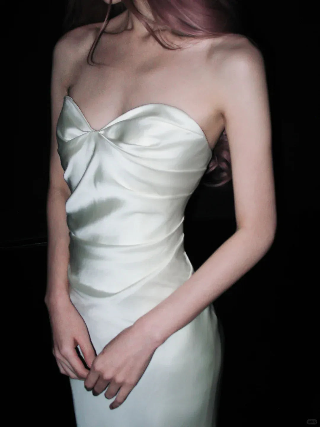 Timeless Sheath Strapless Sweetheart-Neck Ivory Satin Gown