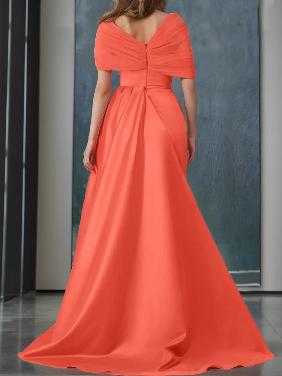 Trumpet/Mermaid Off-the-Shoulder Sleeveless Evening Dresses with Ruffles Split Front