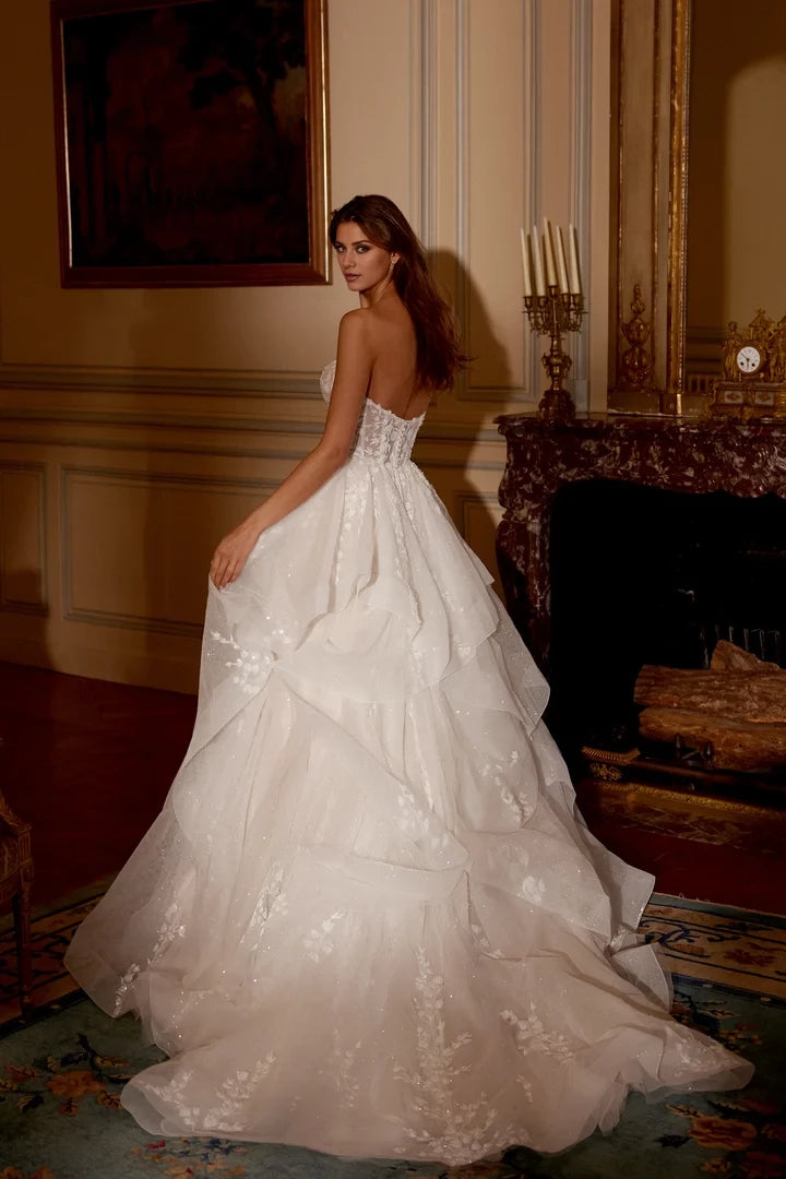 Tulle Ballgown with Strapless Neckline and Illusion Bodice Wedding Dresses