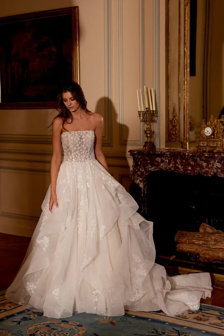Tulle Ballgown with Strapless Neckline and Illusion Bodice Wedding Dresses