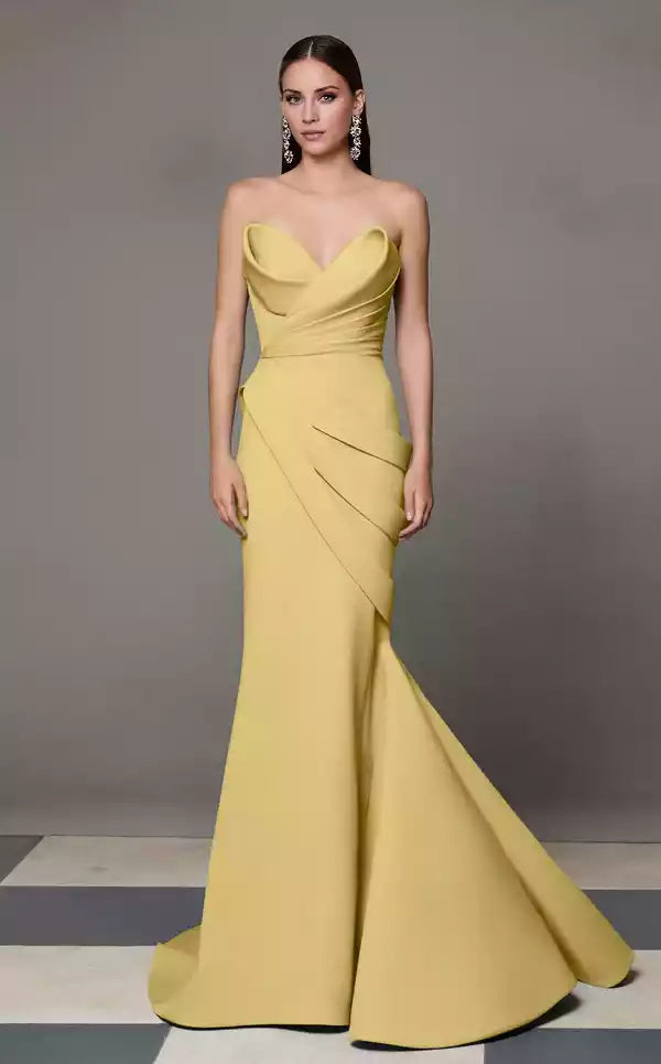 V Neck Retract Your Waist Off the Shoulder Evening Dress