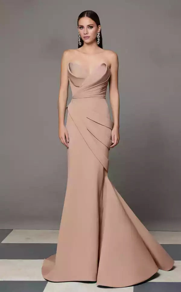V Neck Retract Your Waist Off the Shoulder Evening Dress