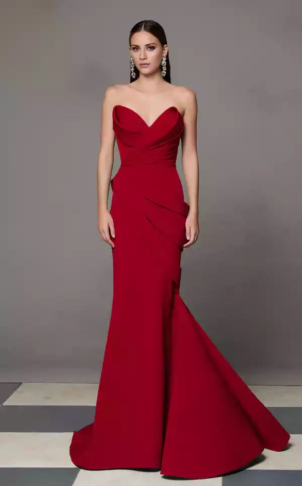 V Neck Retract Your Waist Off the Shoulder Evening Dress