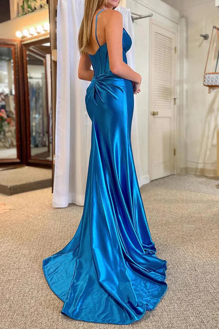 V Neck floor mopping Prom Gown
