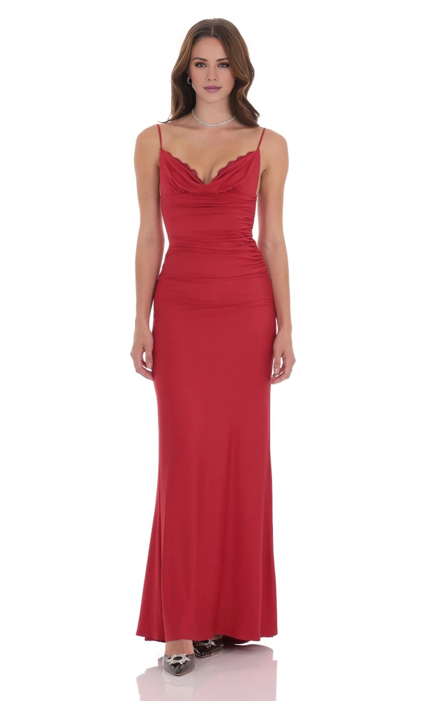 V Neck Mermaid Maxi Dress Prom Dresses