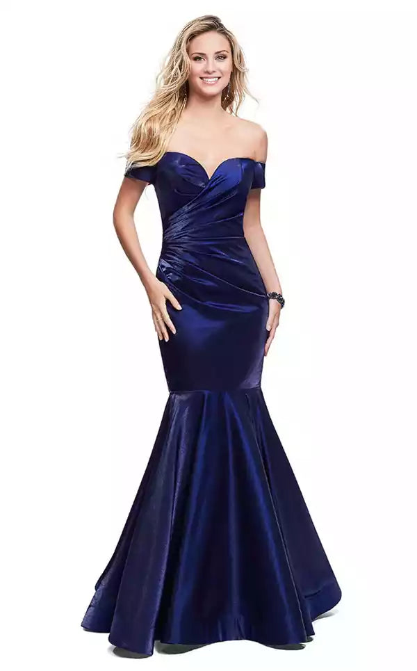 Velvet Off shoulder Neckline Long Wrap The Buttocks Mermaid Evening Dress