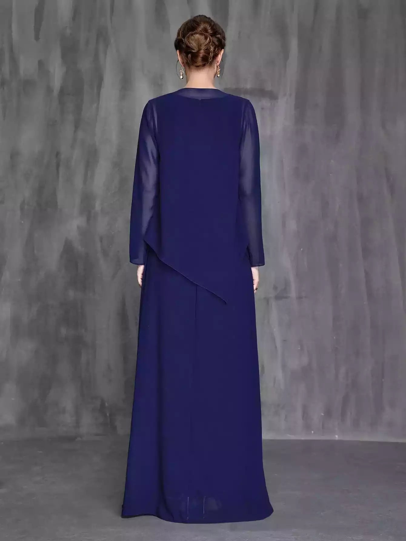 Womens' Solid Chiffon Two-piece Sets Mother of the Bride Dress